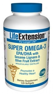 Life Extension's Super Omega-3 Epa/dha W/ Sesame Lignans & Olive Fruit Exrract 120sg