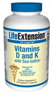Life Extensioj's Vitamin D & K With Sea-iodine 60vcaps