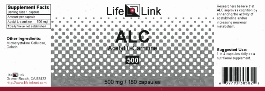 Life Link's Acetyl-l-carnitine 500mg 180caps