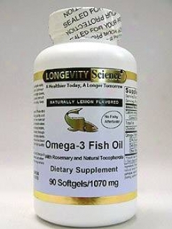 Longevity Science's Omega-3 Fish Oil 1070 Mg 90 Gels