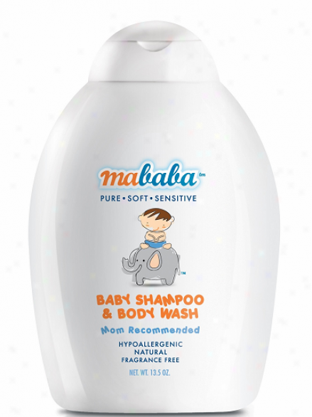 Mababa's Baby Shampoo & Body Wash Fragrance-free 13.5oz