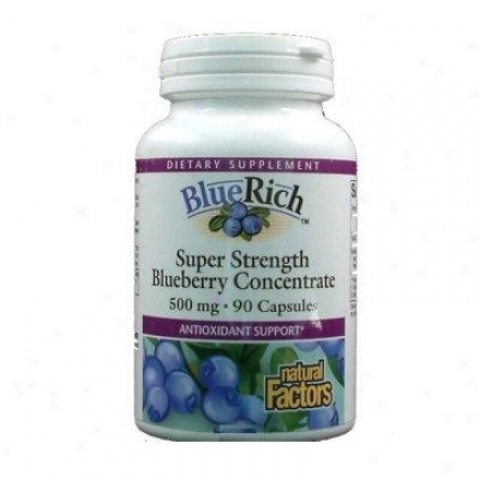 Natural Factors Bluerich 500mg Organic Blueberries 90sg