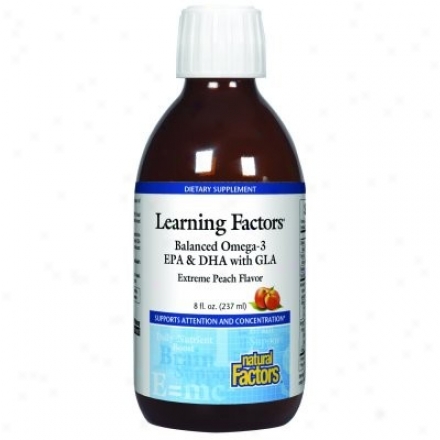 Natural Factors - Learning Factors Balanced Omega-3 Extreme Peach Flavor 8oz 30% Off