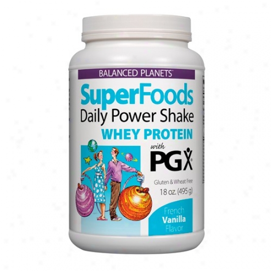 Natural Factors Superfoods Daily Power Shake W/pgx Whey Protein French Vanilla 18oz