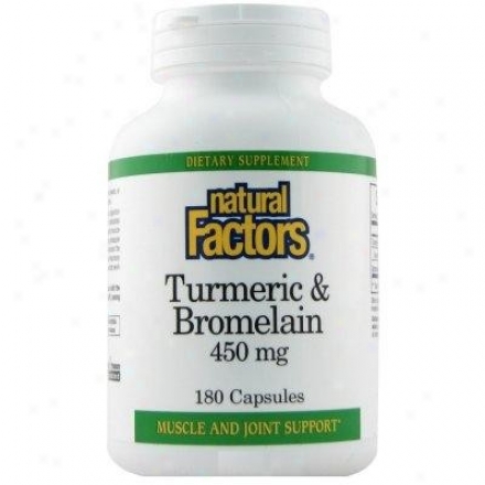 Natural Factors Turmeric & Bromelain 450mg 180capps