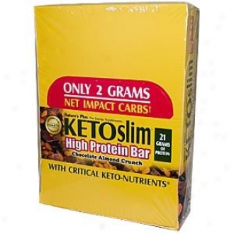 Nature's More Ketoslim High Protein Bar Chocolate Almond Crunch 12bars