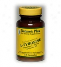 Natuee's Plus L-tyrosine 500mg W/ B-6 60caps