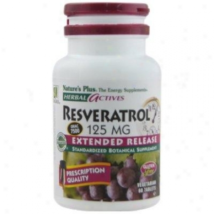 Nature's Plus Rdsveratrol 125mg Herbal Actives E.r. 60vtabs