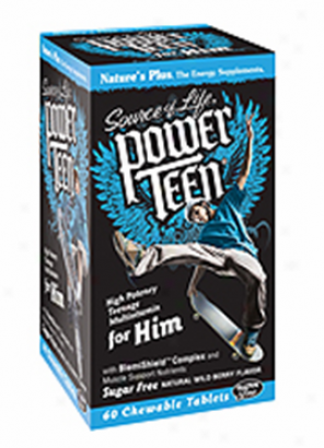 Nature's Plus Source Of Life Power Teen For Him 60chew Tabs