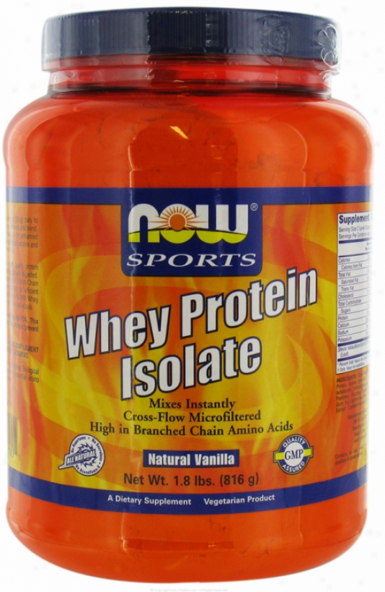 Now Foods Whey Protein Vanilla Isolate 2lb Gluten Free