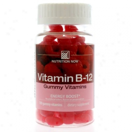 Nutritino Now's Vitamin B-12 Gummy Vitamins Raspberry 100tabs