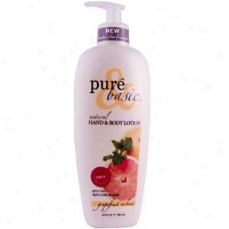 Pure&basic's Lotion Hand/body Fuji Grapefruit Verb 12oz