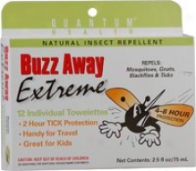 Quantum's Buzz Away Outdoor Protection Towelettes 12/pack