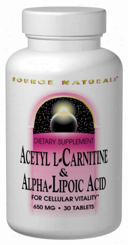 Source Naturals Acetyl L Carnifine+ Alpha Lipoic Acid 650 Mg 120 Tabs