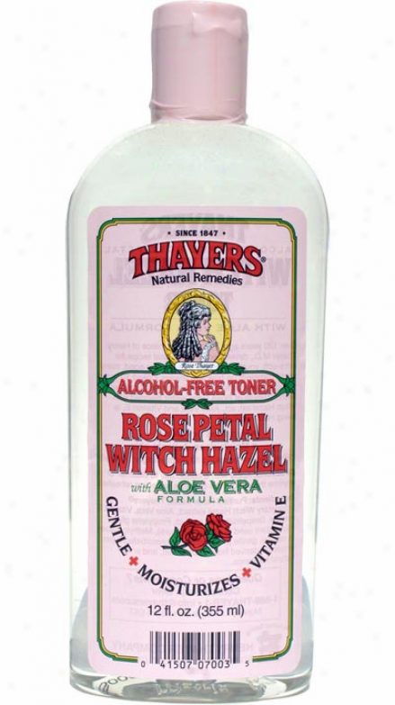 Thayers Witch Hazel Alcohol-free Rose W/ Aloe Vera 12 Fl Oz