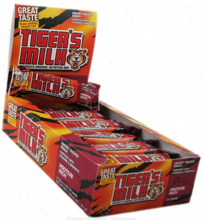 Tiger's Milk Protein Bar 24 Bars / 1.23 Oz Ea