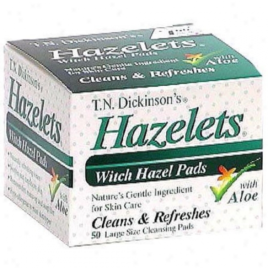 T.n. Dickinson Hazelet Facial Pad W/aloe 50ct