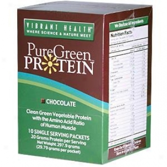 Vibrant Health's Mere Green Protein, Choc, 10 X 29.8 Gm. Pkts