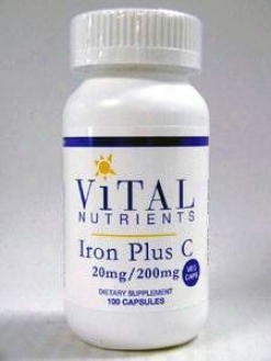 Vital Nutrient's Iron Plus C 100 Vcaps