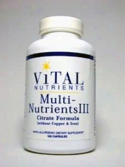 Vital Nutrient's Multi-nutrients Iii (citrate) 180 Caps