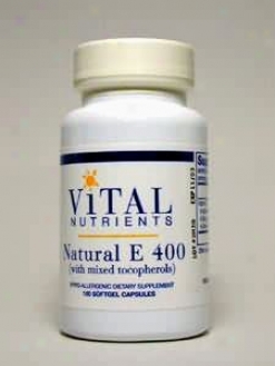 Vital Nutrient's Vitamin E - D-alpha & Mixed Tocopherols 400 Iu 100 Gels