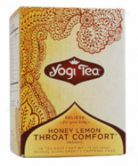 Yogi's Honey Lemon Throat Comfort Organic Tea Caff Free 16tbags